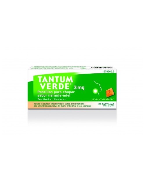 TANTUM VERDE 3 mg PASTILLAS PARA CHUPAR SABOR LIMON